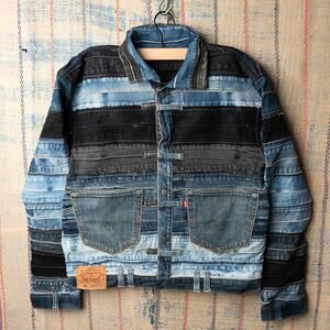 Custom Upcycled levis denim jacket , One of One Rework